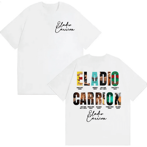 Eladio Carrion Album Cover 2025 T-Shirt – Unisex Vintage 90s Hip Hop Streetwear Loose Fit Casual Tee