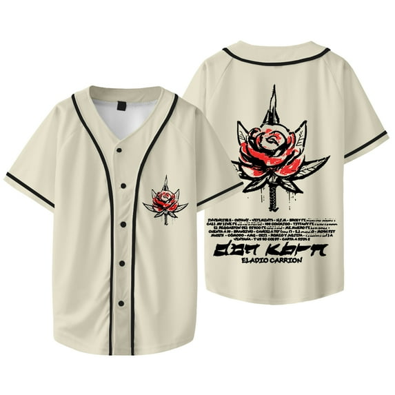 Eladio Carrion Don Kbrn Baseball Jacket Tee Summer Unisex Fashion V-neck Short Sleeve T-Shirts