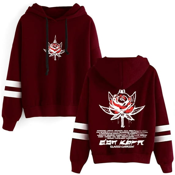 Eladio Carrion Don Kbrn Logo Merch Pullover Hoodies Pocketless Parallel Bars Sleeve Streetwear