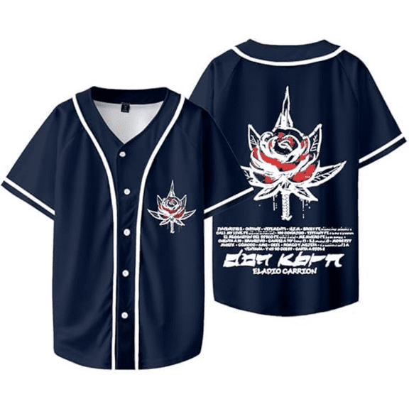 Eladio Carrion Don Kbrn Merch Baseball Jersey – Unisex Short Sleeve Button Down Fashion Tee for Fans