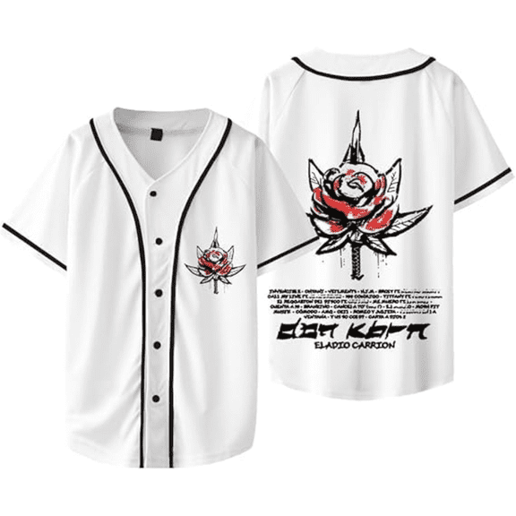 Eladio Carrion Don Kbrn Merch Baseball Jersey – Unisex Short Sleeve Button Down Fashion Tee for Fans