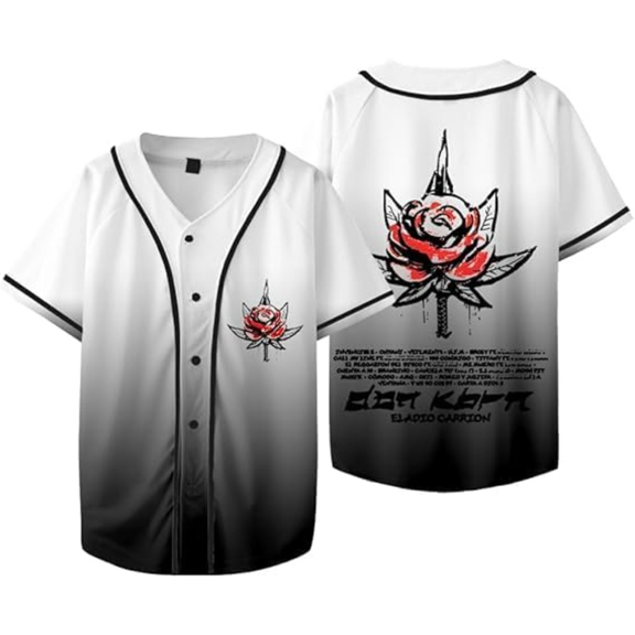 Eladio Carrion Don Kbrn Merch Baseball Jersey – Unisex Short Sleeve Button Down Fashion Tee for Fans