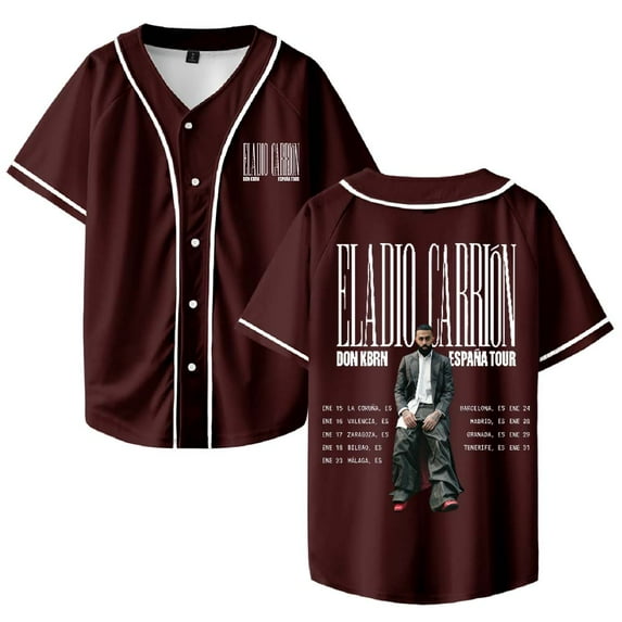 Eladio Carrion Don Kbrn Tour 2026 Baseball Jersey Shirt V-Neck Women Men Short Sleeve Streetwear Clothes