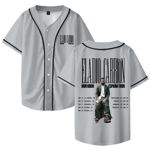 Eladio Carrion Don Kbrn Tour 2026 Baseball Jersey Shirt V-Neck Women Men Short Sleeve Streetwear Clothes