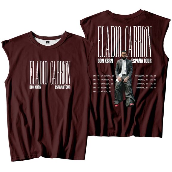 Eladio Carrion Don Kbrn Tour 2026 Tank Tops Sleeveless T-Shirt port Vest Women Men Casual Outdoor Sportwear