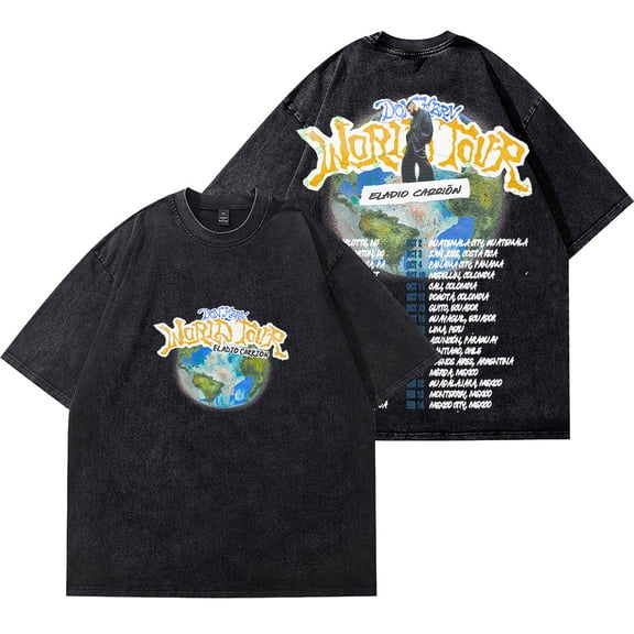 Eladio Carrion Don Kbrn Tour Merch Wash T-Shirts Streetwear Cosplay Unisex Cotton Short Sleeve Tee