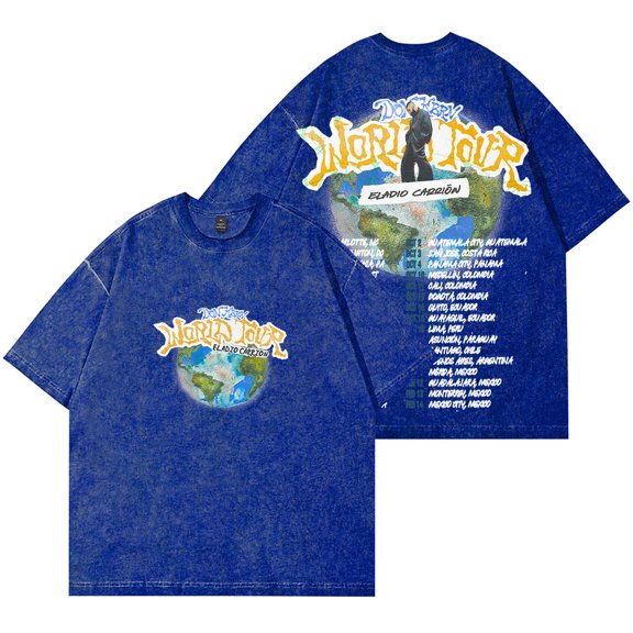 Eladio Carrion Don Kbrn Tour Merch Wash T-Shirts Streetwear Cosplay Unisex Cotton Short Sleeve Tee