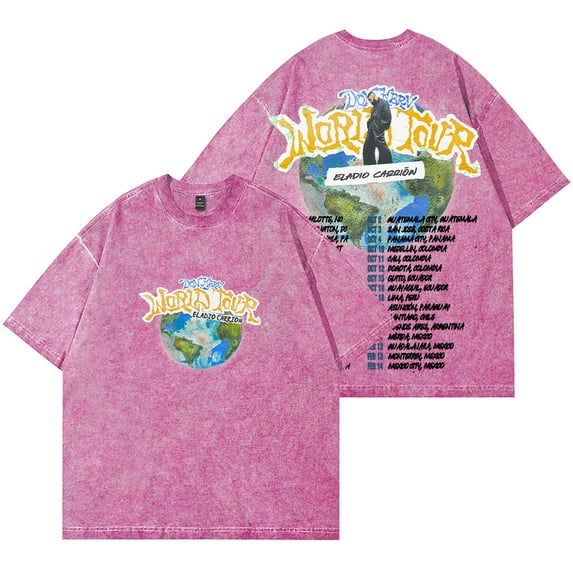 Eladio Carrion Don Kbrn Tour Merch Wash T-Shirts Streetwear Cosplay Unisex Cotton Short Sleeve Tee