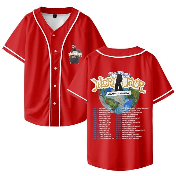 Eladio Carrion Don Kbrn World Tour 2025 Baseball Jersey Shirt V-Neck Women Men Short Sleeve Streetwear Clothes