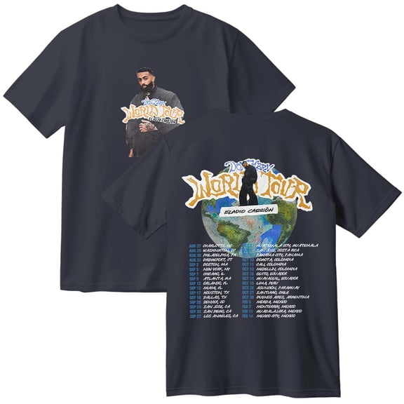 Eladio Carrion Don Kbrn World Tour 2025 Cotton T-Shirt Women Men Casual Crewneck Short Sleeve Tee