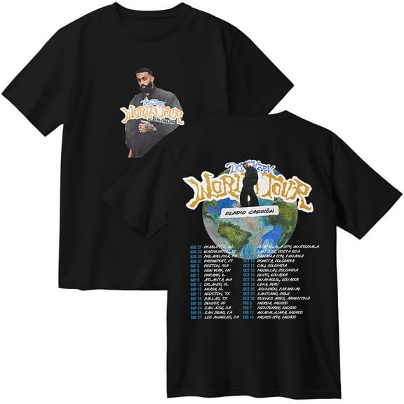 Eladio Carrion Don Kbrn World Tour 2025 Cotton T-Shirt Women Men Casual Crewneck Short Sleeve Tee