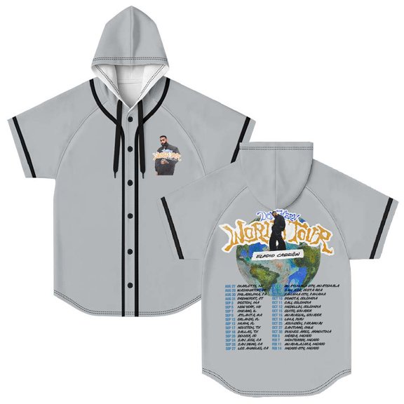 Eladio Carrion Don Kbrn World Tour 2025 Hooded Baseball Jersey Short Sleeve Shirt Women Men Crewneck Casual Tee