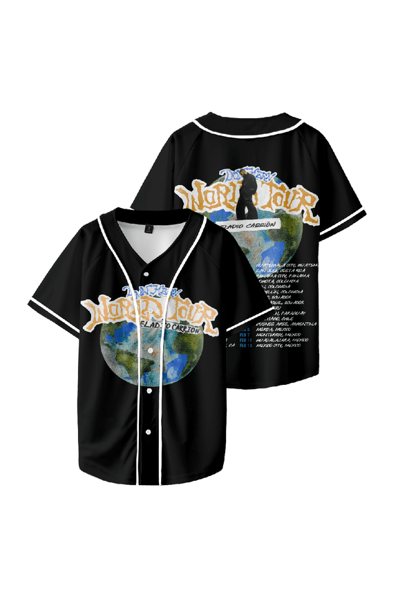 Eladio Carrion Don Kbrn World Tour shirt short sleeve V neck button down shirts unisex rapper hip hop tops