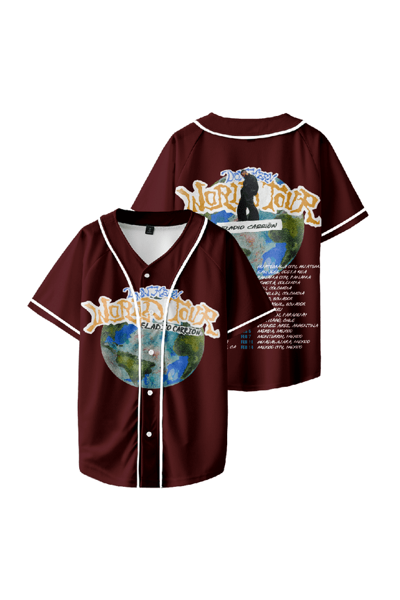 Eladio Carrion Don Kbrn World Tour shirt short sleeve V neck button down shirts unisex rapper hip hop tops
