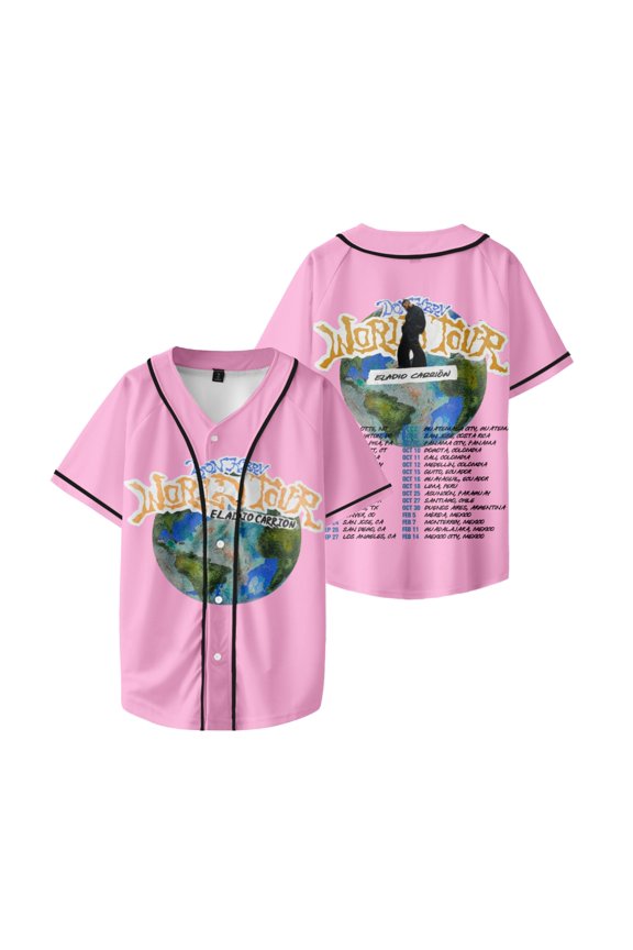 Eladio Carrion Don Kbrn World Tour shirt short sleeve V neck button down shirts unisex rapper hip hop tops