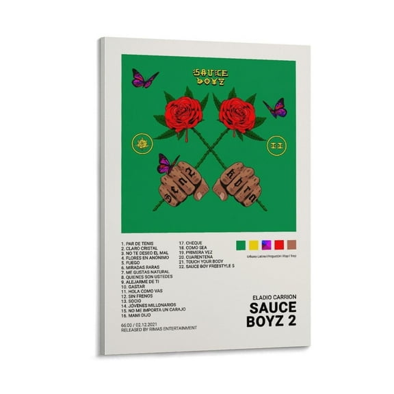 Eladio Carrion SAUCE BOYZ 2 Album Cover Canvas Poster Print Music Posters for Room Aesthetic