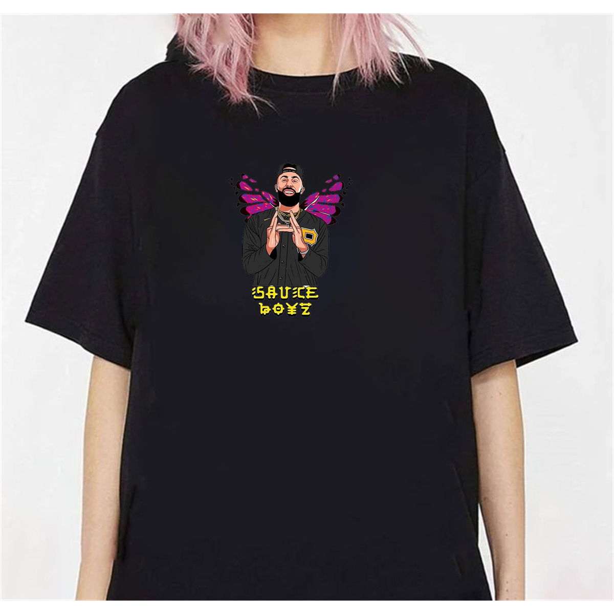 Eladio Carrion Sauce Boyz Tshirt Tops Summer Steetwear Round Women and