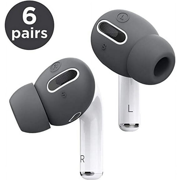 Elago Earbud Cover Plus with Integrated Tips, for AirPods Pro, Dark Grey, 12 Counts