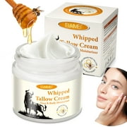 Elaimei Beef Tallow and Honey Balm for Dry, Moisturizer, Hydrating Whipped Tallow Cream with Raw Honey and Beeswax, 60g/2.01oz