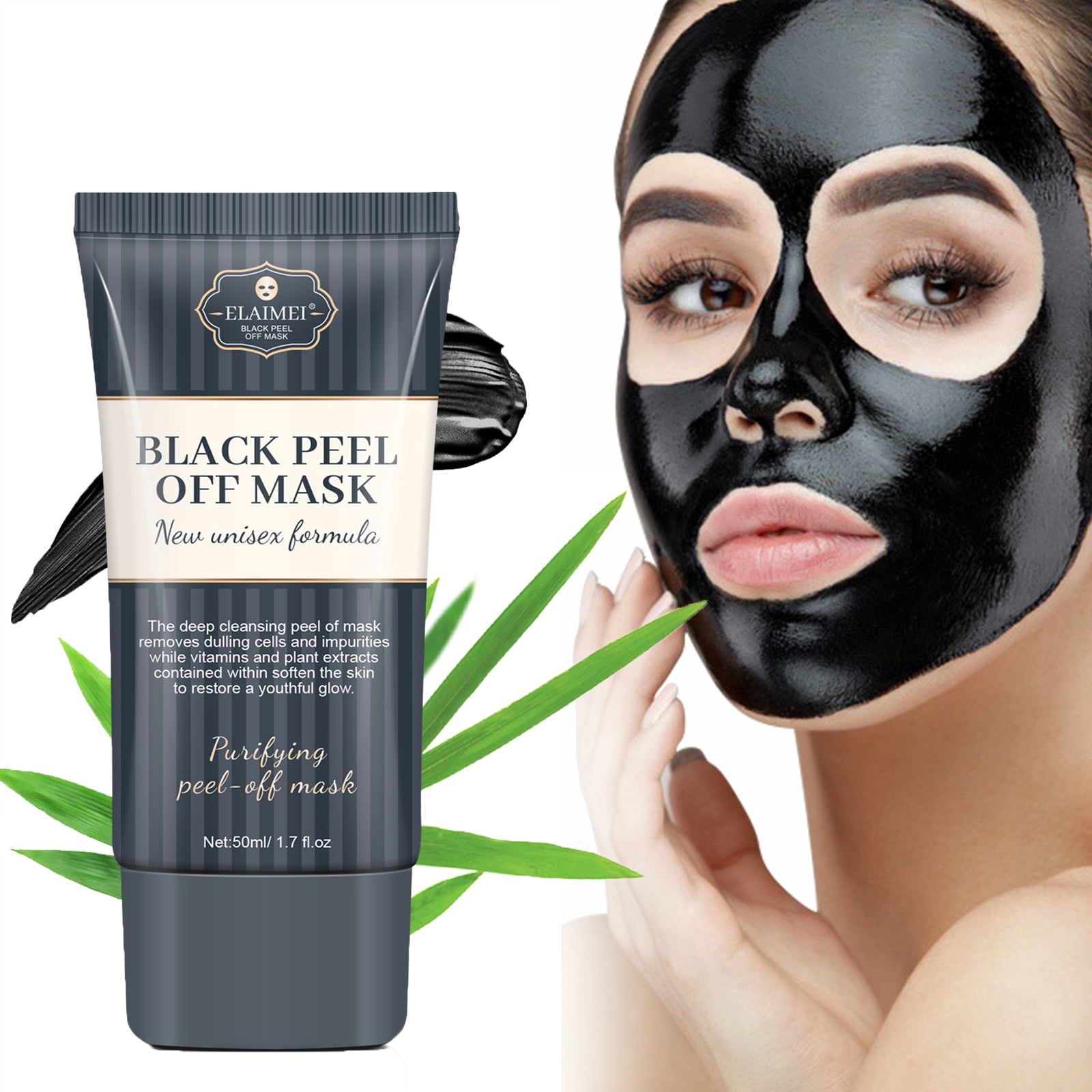 SHILLS Charcoal Mask for Men, Purifying Peel Off Mask, Black Mask Peel Off,  Black Mask Deep Clean Pore, Blackhead Remover, 1 Bottle (1.69 fl. oz) and