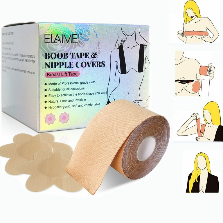Boob Tape Breathable Breast Lift Tape Bra,Adhesive Bra Nipple