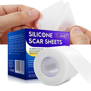 Elaimei Silicone Scar Sheet, Clear Silicone Tape, Waterproof, Reusable, Suitable For Old & New Scars, 1.6”x 120”