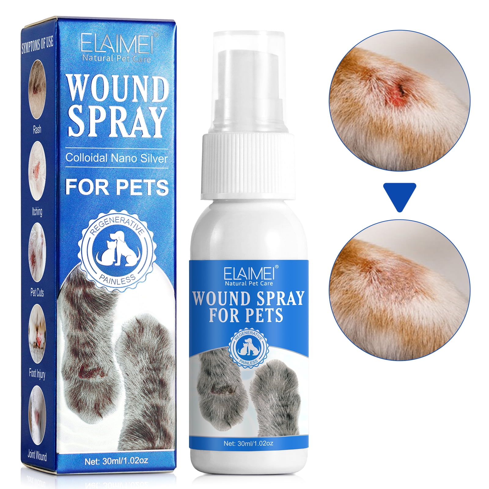 Elaimei Wound Spray for PetsGentle Dog Wound Care SprayHelp to