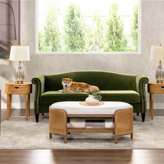 Elaine 77" Camel Back Sofa | Small Space Friendly & Easy Assembly