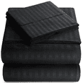thumbnail image 1 of Elaine Karen Bedding Set with Flat Sheet, Fitted Bed Sheet & Pillowcases, Twin Black, 1 of 9
