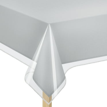 Elaine Karen Clear Plastic Table Cloth Protector Vinyl Dining Table Cover, 70" Round