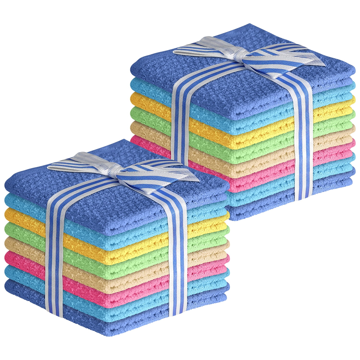 100% Cotton Dish Cloth Wash Cloth Hand Towel Set of 8 or 16 Kitchen  Bathroom Linens Cleaning, 1 unit - King Soopers