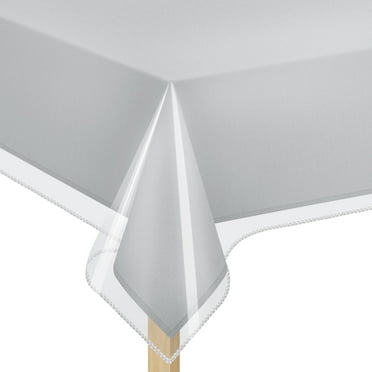 Elaine Karen Heavy Duty Waterproof Clear Plastic Table Cloth Protector Vinyl Dining Table Cover, Oblong 54”x72"