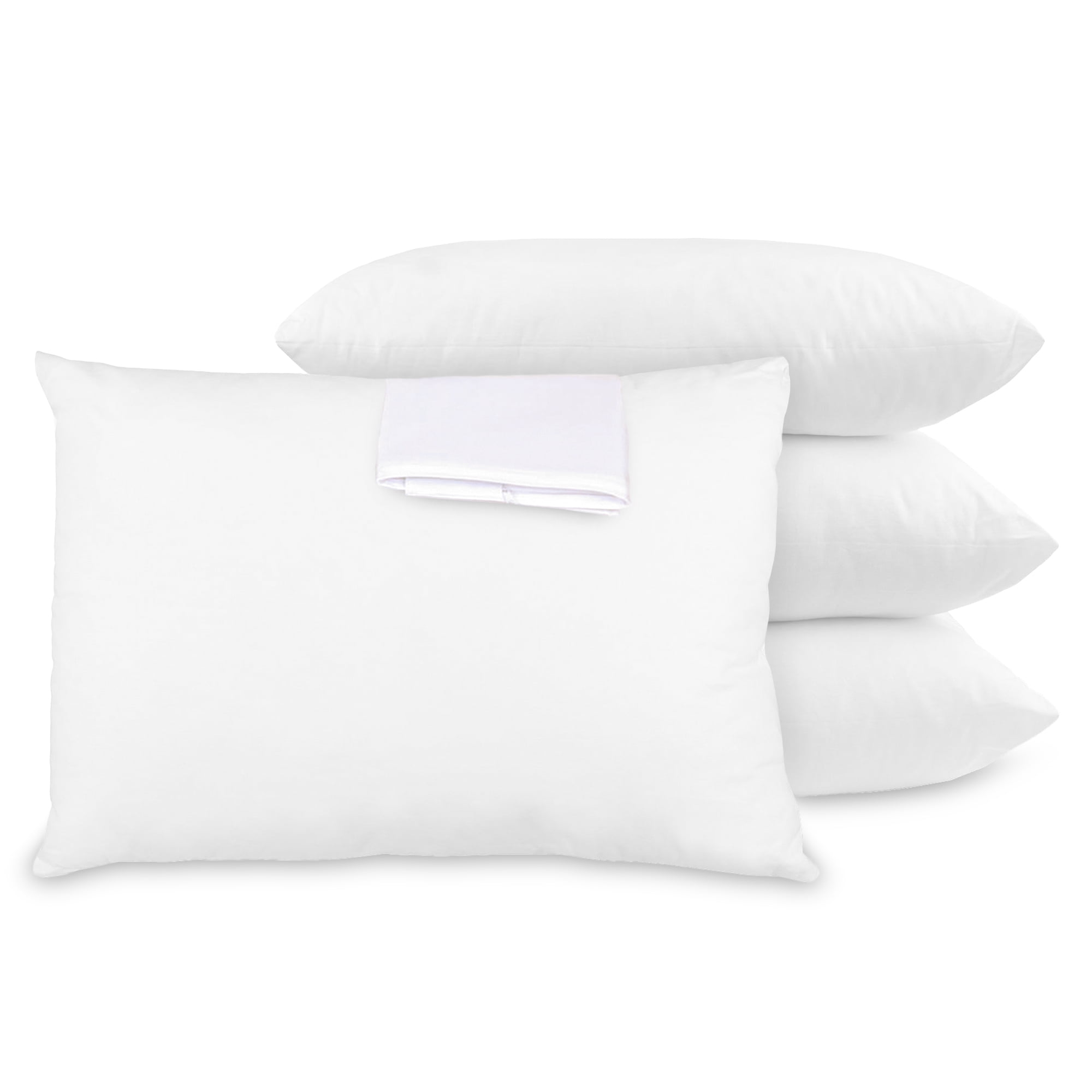 Everlasting Comfort Waterproof Pillow Protectors Standard Size, 4-Pack,  Hypoallergenic Pillow Case Cover, Zippered Design to Prevent Bedbugs, Dust  Mites and Allergens, Set of 4 (White) 