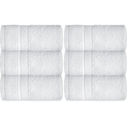 Elaine Karen Premium Cotton Bath Hand Towels for Home, Hotel & Spa, 6-Pack White