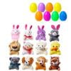 Elainilye 12PC Prefilled Easter Eggs Filled with Mini Animal Toys Plastic Easter Egg Hunt Supplies Party Favors Basket Stuffers Spring Gift