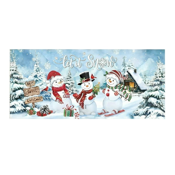 Elainilye 16"x7" Christmas Garage Door Hanging Cloth with Merry Christmas Print Festive Outdoor Decor for Holiday Season Home Party
