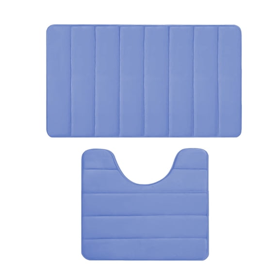 Elainilye 2-Piece Foam Bath Mat Set, Bathroom Rugs and Toilet Mats, Soft Comfortable Water Absorption, Non-Slip, Machine Washable, for Bathroom Decor and Practical Use