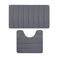 thumbnail image 1 of Elainilye 2-Piece Foam Bath Mat Set, Bathroom Rugs and Toilet Mats, Soft Comfortable Water Absorption, Non-Slip, Machine Washable, for Bathroom Decor and Practical Use, 1 of 8