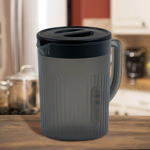 Elainilye 2 Quart Pitcher with Lid, Juice Pitcher, BPA-Free Clear Plastic Pitcher for Beverage, Tea and Hot/Cold Water, Juice Containers, Pitcher with Spout Handle, Z-3-B