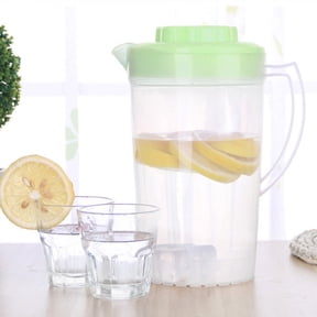 Gallickan 2 Quart Pitcher with Lid, Water Pitcher, BPA-Free Clear Plastic Pitcher, Water Jug for Tea, Juice, Hot/Cold Water, Pitcher with Spout Handle, Z-4-Green