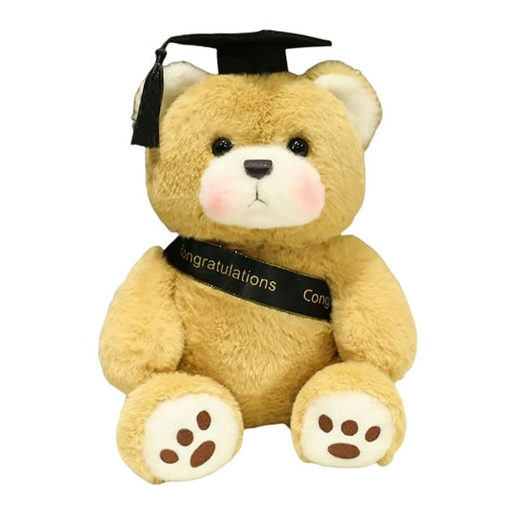 Elainilye 2025 Graduation Gift for her, Bear Stuffed Animal with Cap, Graduation Gift for Him Her, Cute Soft Bear Dolls for College Party Favor, Black