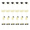 thumbnail image 1 of Elainilye 24-Pack 2025 Graduation Cupcake Toppers, Dessert Decor with Wooden Sticks, Fade-Resistant Paper Decorations for & Home Party Supplies, Gold, 1 of 6