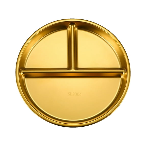 Elainilye 304 Stainless Steel Sectional Serving Plates, Multi-portion Meal Presentation Dish, Functional Divided Plate for School Lunches, Office Meals, Family Dining