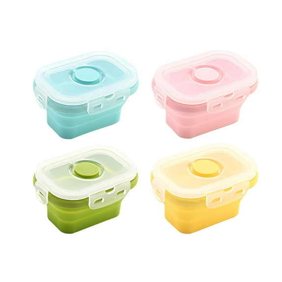 Elainilye 4 Piece Leakproof Baby Food Containers, Stackable Meal Prep Storage Boxes, BPA Free Lunch Portion Cups For Puree Snacks Daycare Travel Feeding Essentials