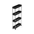 thumbnail image 1 of Elainilye 4 Tier Slim Storage Cart,Rolling Storage Cart,Narrow Shelf,Bathroom Rack,Mobile Shelving Unit Organizer for Kitchen, Bathroom, Laundry Room, Black, 1 of 6