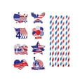 thumbnail image 1 of Elainilye 4th of July Straw Flags, Patriotic Drink Decorations, Independence Day Beverage Toppers, Red White Blue Party Supplies, 1 of 5