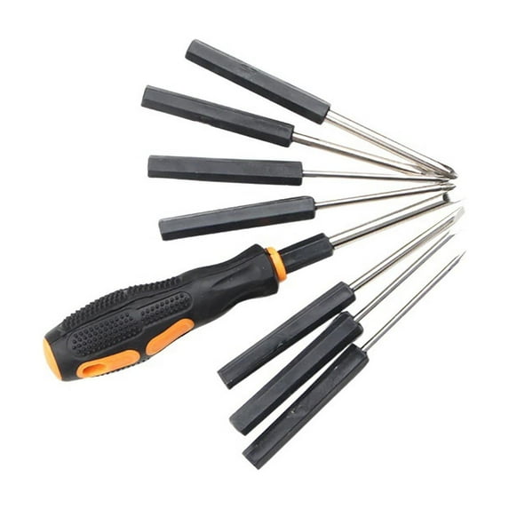 Elainilye 8-Piece Multi-function Screwdriver Set for Household Disassembly Phillips and Flat Head Screwdrivers Home Repair Tool Kit for DIY Projects