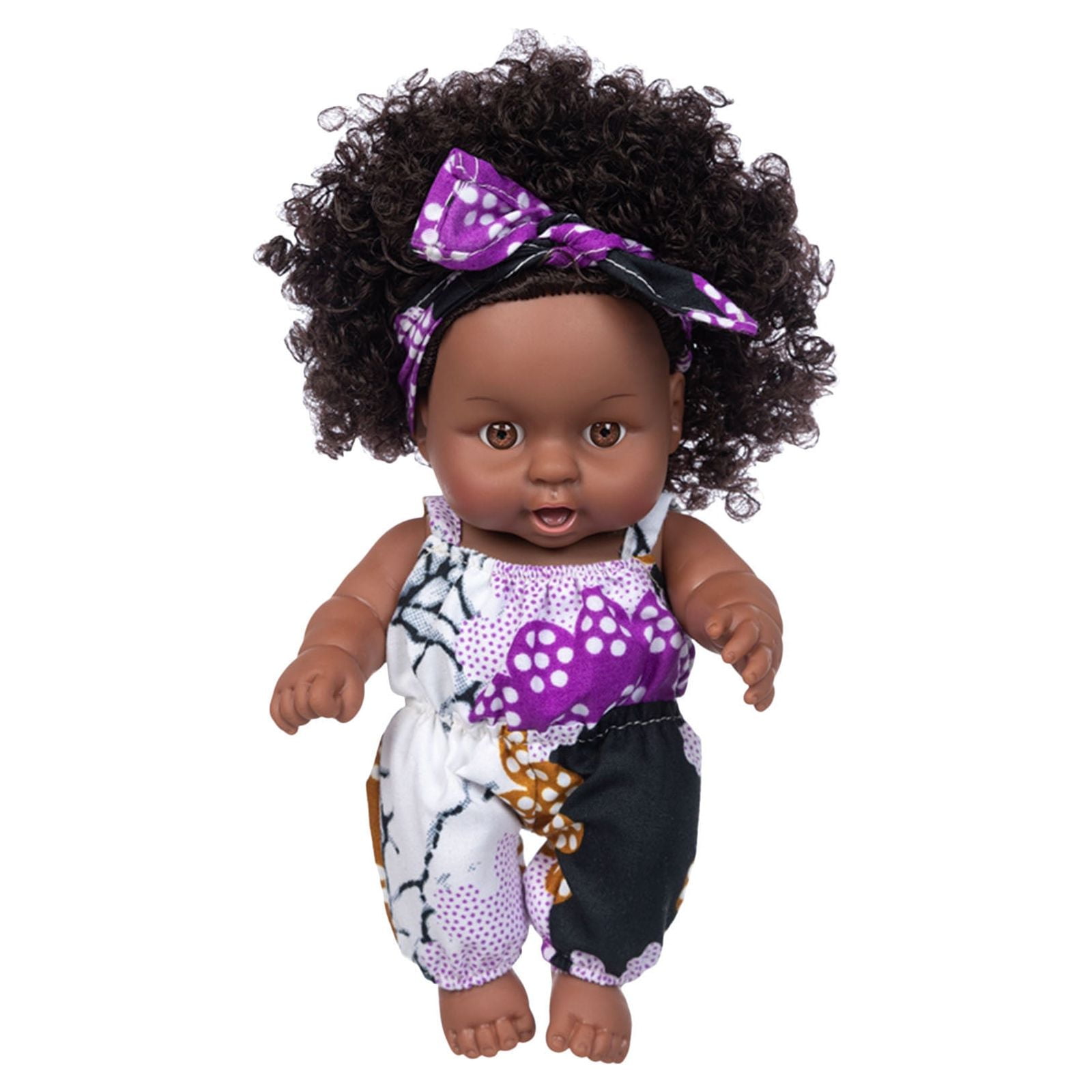 Elainilye 8 Realistic baby Girl Doll Toy African american Silicone Baby Doll for Toddlers 1 3 Clearance