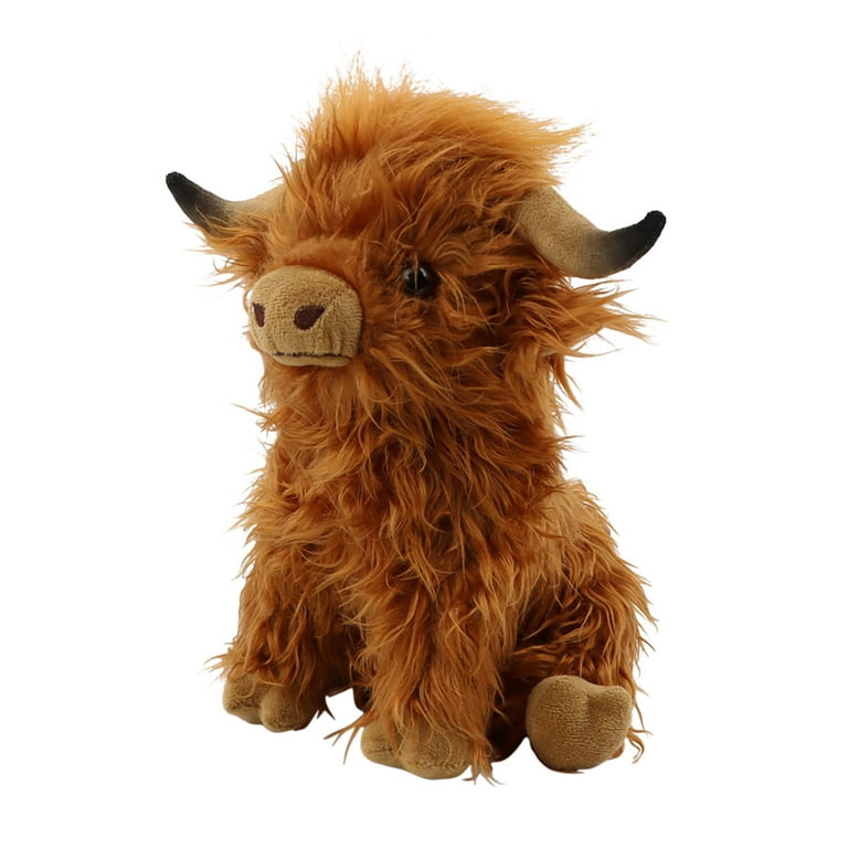 28cm Soft Stuffing, Stuffed Cattle Design, Farm Animals, Size: 9.8, Highland Cattle - 28cm