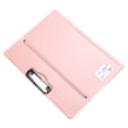 thumbnail image 1 of Elainilye A3 File Folder, Plastic Clip Document Holder Portfolio for Exam Papers Office Letter Size Storage Organizer with Secure Closure, Pink, 1 of 6